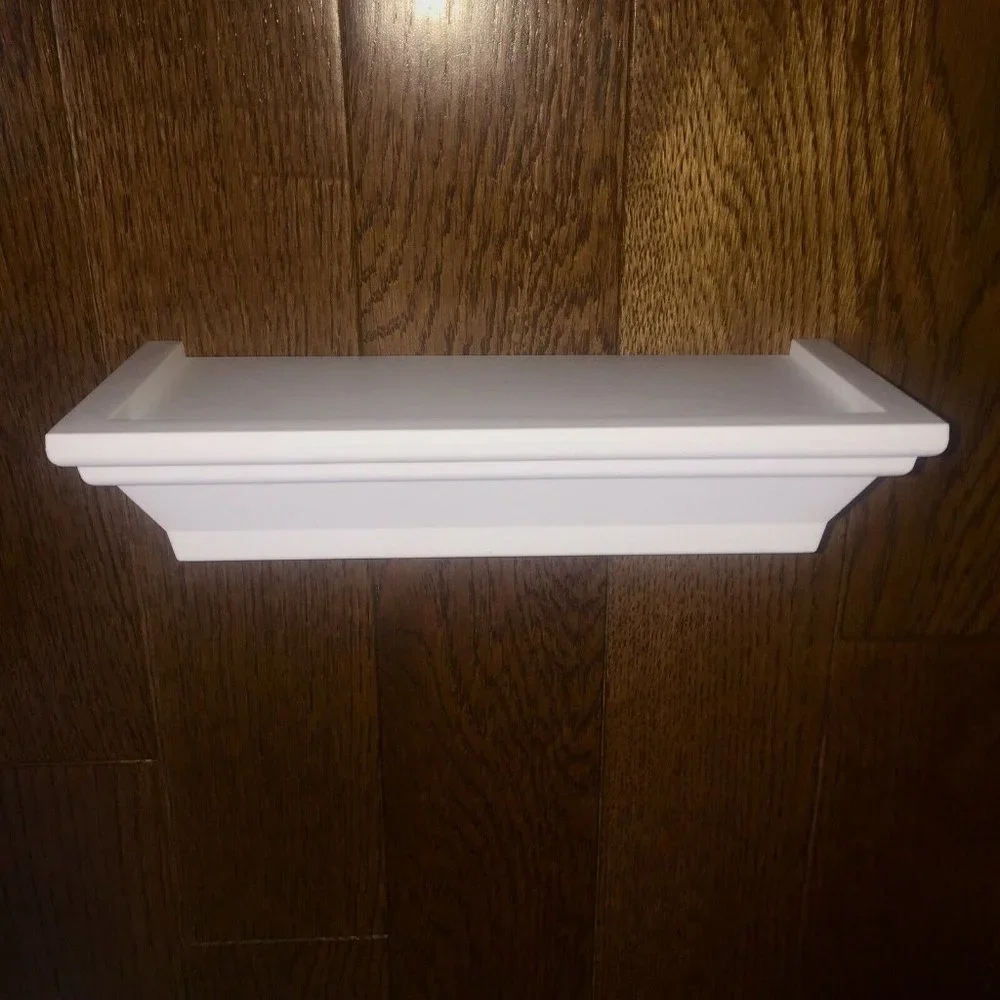 6 Small white shelves set‎ pvc plastic mini easy wall shelf keys phone kids NWT